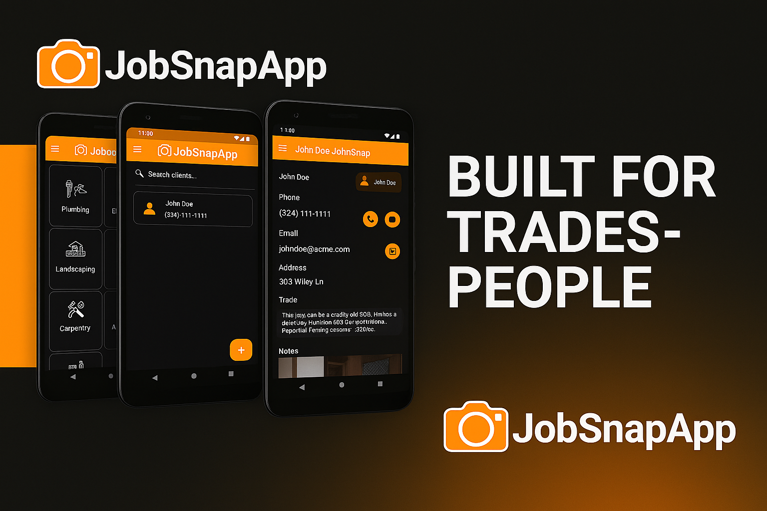 JobSnapApp Interface Mockup